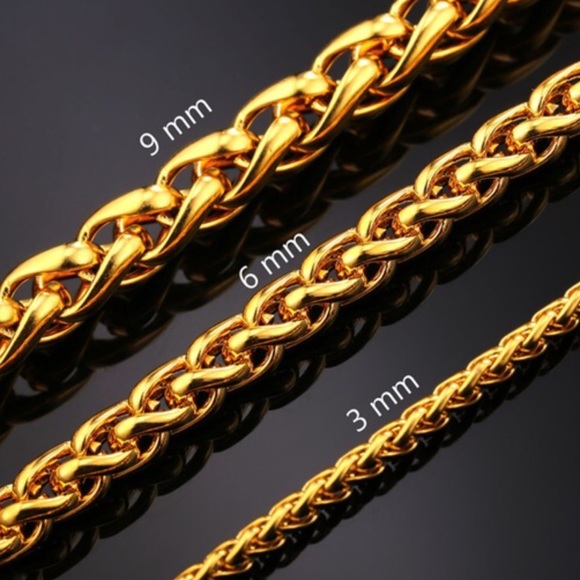 New 9mm 18k gold plated chain for men - Picture 2 of 3